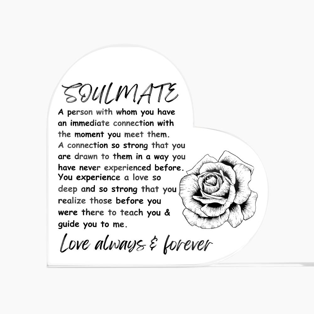 Soulmate Heart | Love | Gift | Anniversary gift | Acrylic | Light | Love message | Jewelry | Gift for wife | Gift for Girlfriend | Gift for Husband | Christmas Gift