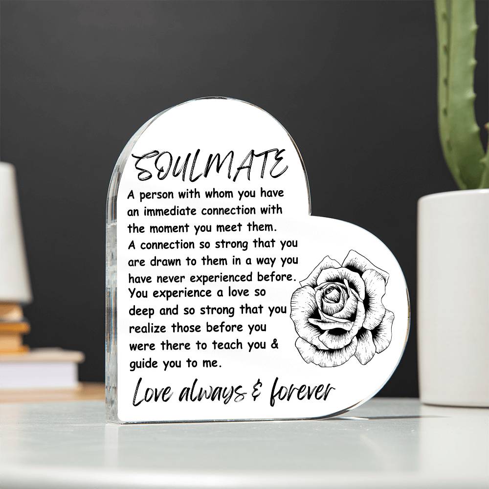Soulmate Heart | Love | Gift | Anniversary gift | Acrylic | Light | Love message | Jewelry | Gift for wife | Gift for Girlfriend | Gift for Husband | Christmas Gift