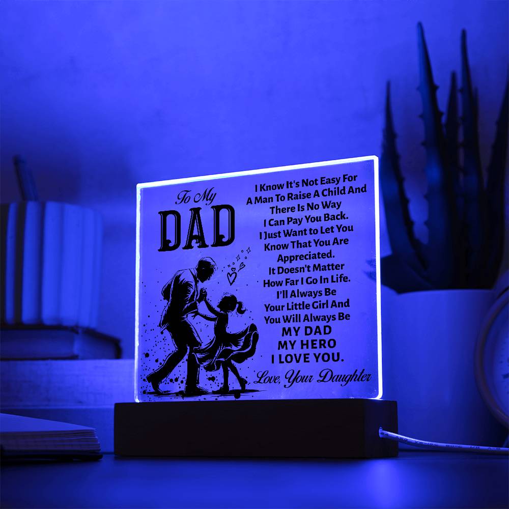 To My Dad Personalized Acrylic | Gift for Dad | Birthday Gift | Christmas Gift | Men's jewelry | Father's Day