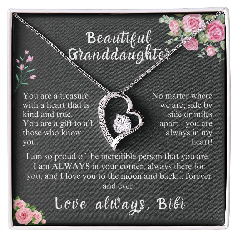 Granddaughter Gift Necklace | Gift From Grandma | From Bibi | Christmas Gift | Birthday Gift | Wedding Gift | Holiday Gift | Easter Gift | Granddaughter Gift