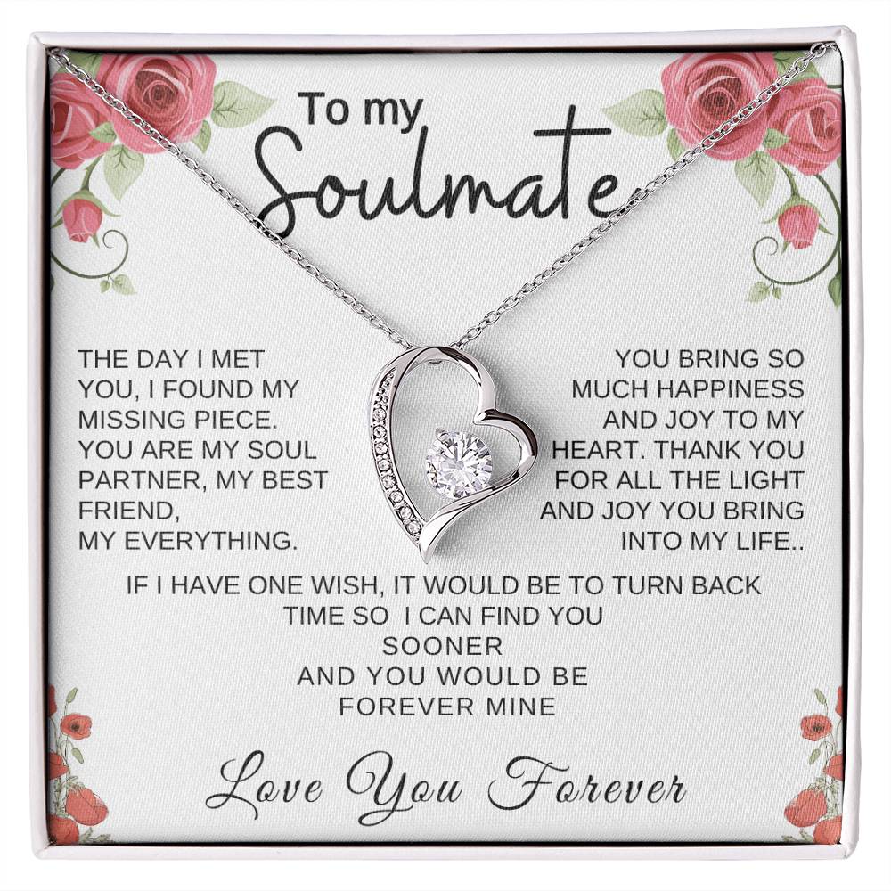 Soulmate Necklace | Love | Gift | Anniversary gift | Necklace | Gold | Love message | Jewelry | Gift for wife | Gift for Girlfriend | Christmas Gift