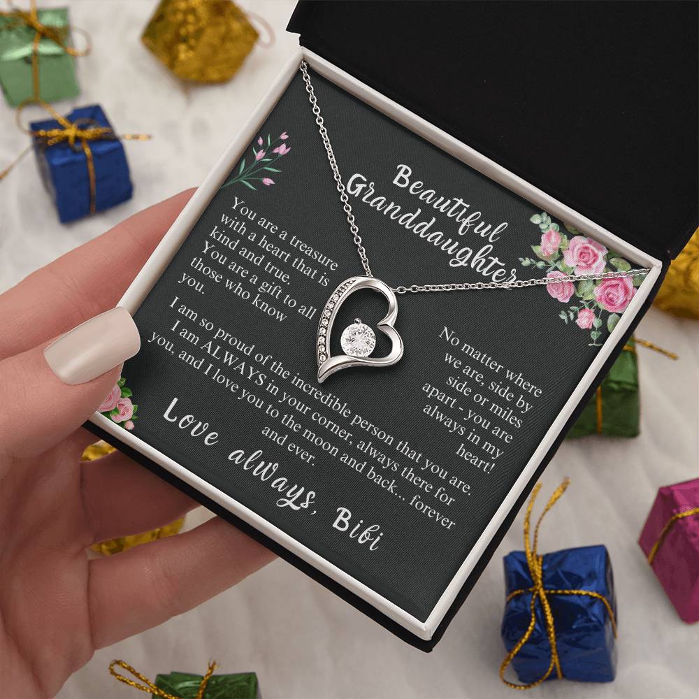 Granddaughter Gift Necklace | Gift From Grandma | From Bibi | Christmas Gift | Birthday Gift | Wedding Gift | Holiday Gift | Easter Gift | Granddaughter Gift