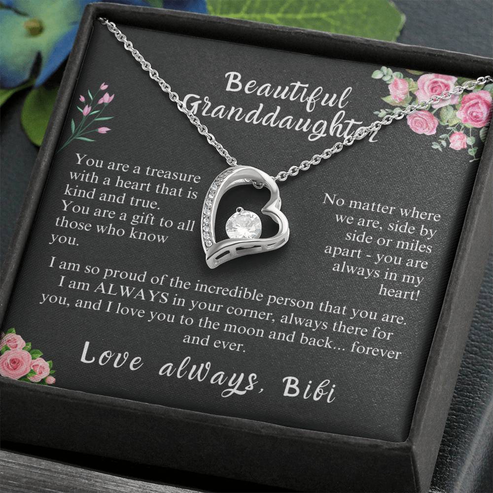 Granddaughter Gift Necklace | Gift From Grandma | From Bibi | Christmas Gift | Birthday Gift | Wedding Gift | Holiday Gift | Easter Gift | Granddaughter Gift