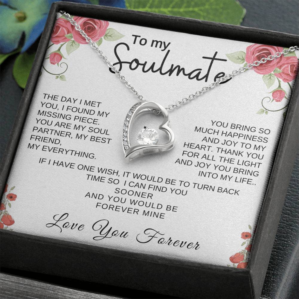 Soulmate Necklace | Love | Gift | Anniversary gift | Necklace | Gold | Love message | Jewelry | Gift for wife | Gift for Girlfriend | Christmas Gift