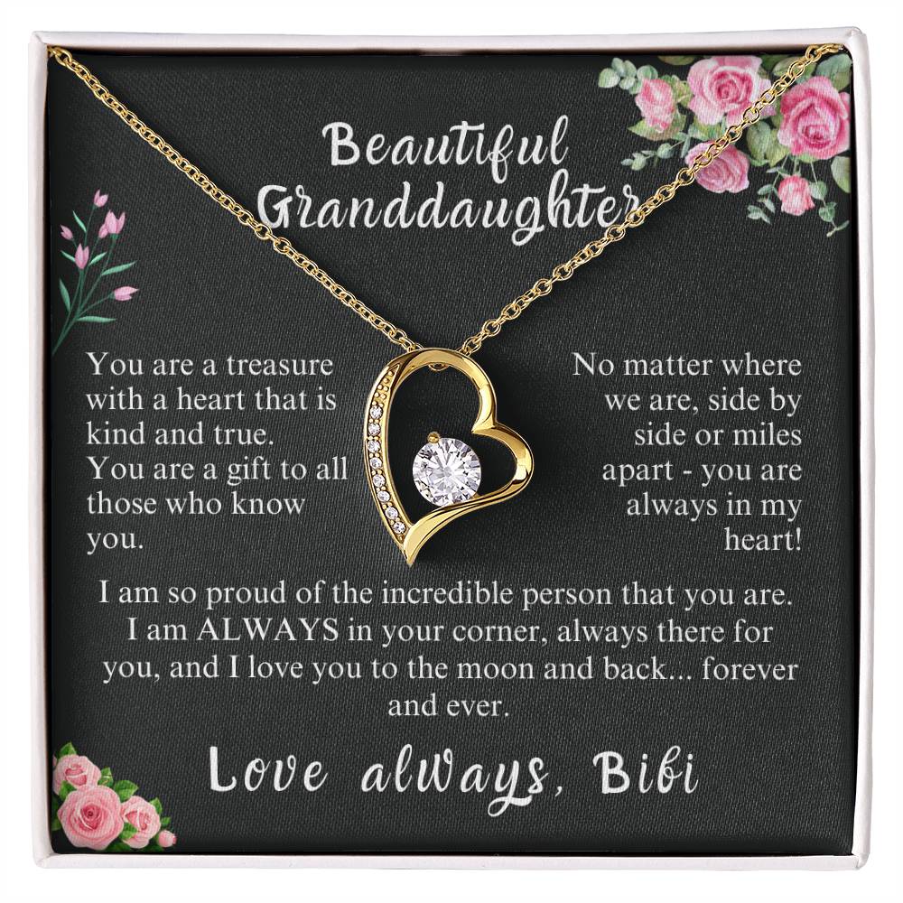 Granddaughter Gift Necklace | Gift From Grandma | From Bibi | Christmas Gift | Birthday Gift | Wedding Gift | Holiday Gift | Easter Gift | Granddaughter Gift