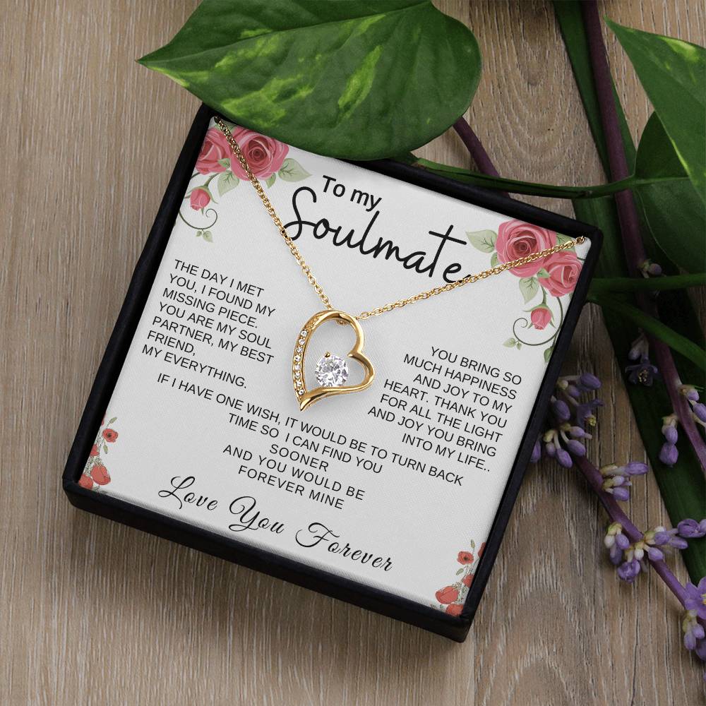 Soulmate Necklace | Love | Gift | Anniversary gift | Necklace | Gold | Love message | Jewelry | Gift for wife | Gift for Girlfriend | Christmas Gift