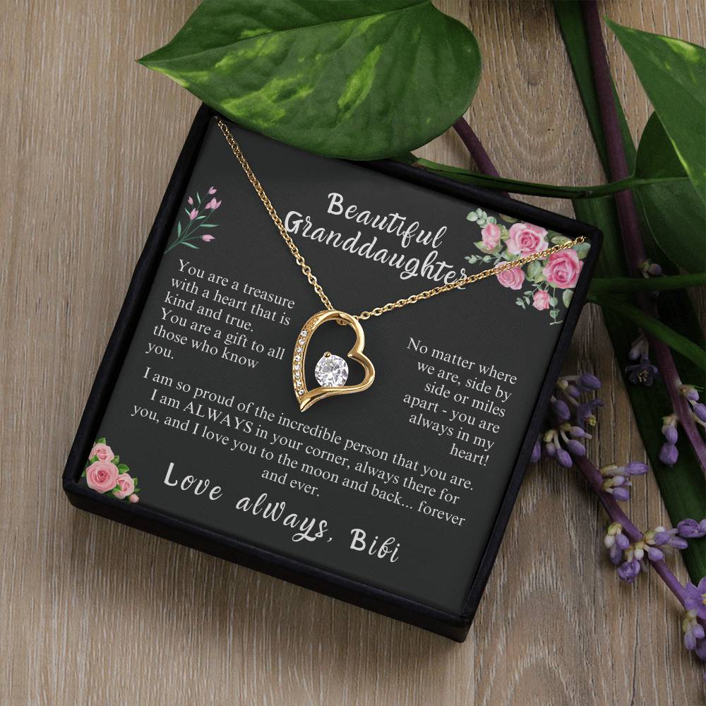 Granddaughter Gift Necklace | Gift From Grandma | From Bibi | Christmas Gift | Birthday Gift | Wedding Gift | Holiday Gift | Easter Gift | Granddaughter Gift