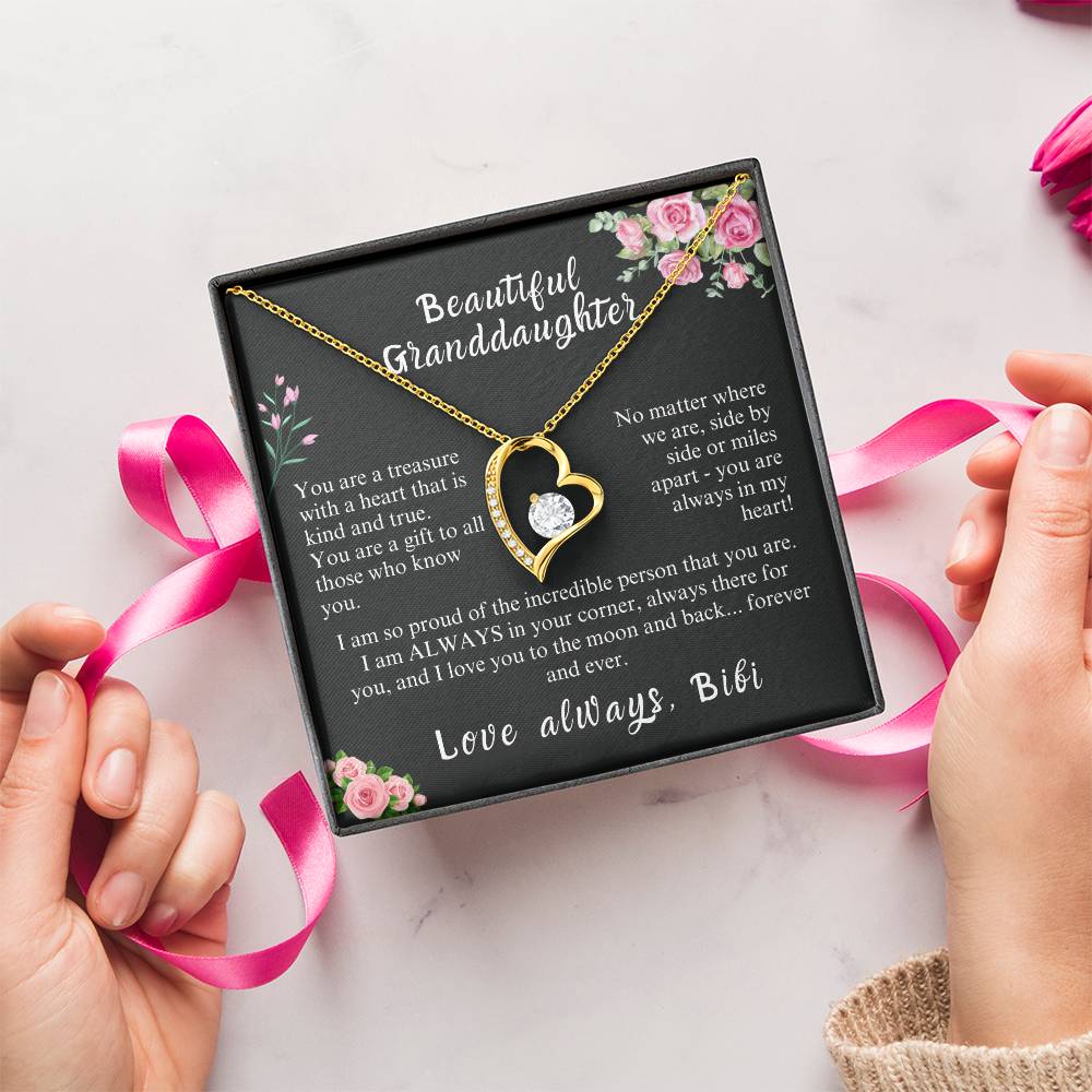 Granddaughter Gift Necklace | Gift From Grandma | From Bibi | Christmas Gift | Birthday Gift | Wedding Gift | Holiday Gift | Easter Gift | Granddaughter Gift