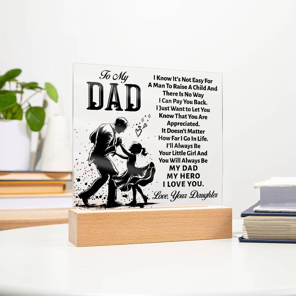 To My Dad Personalized Acrylic | Gift for Dad | Birthday Gift | Christmas Gift | Men's jewelry | Father's Day