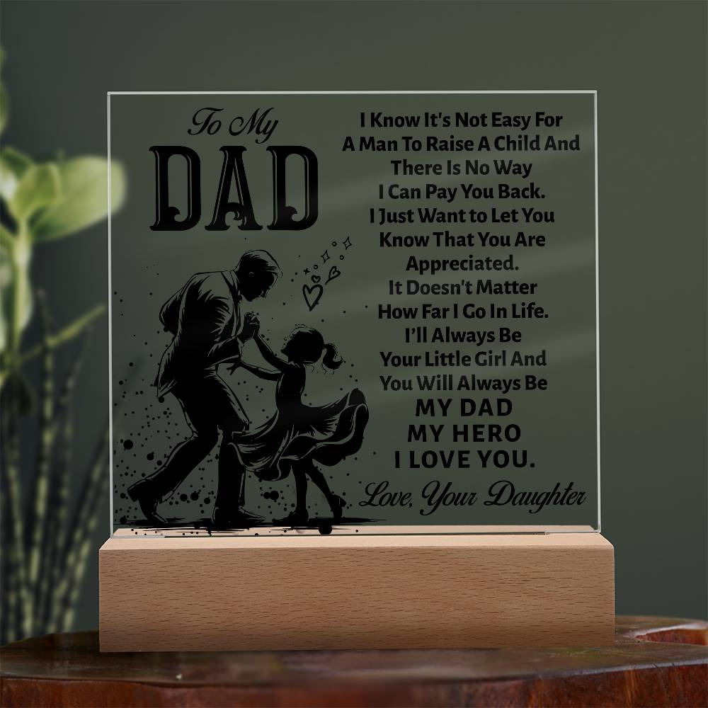 To My Dad Personalized Acrylic | Gift for Dad | Birthday Gift | Christmas Gift | Men's jewelry | Father's Day