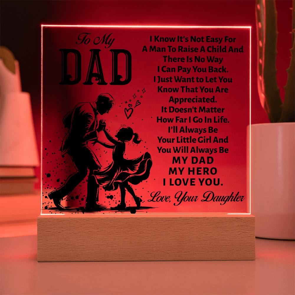 To My Dad Personalized Acrylic | Gift for Dad | Birthday Gift | Christmas Gift | Men's jewelry | Father's Day