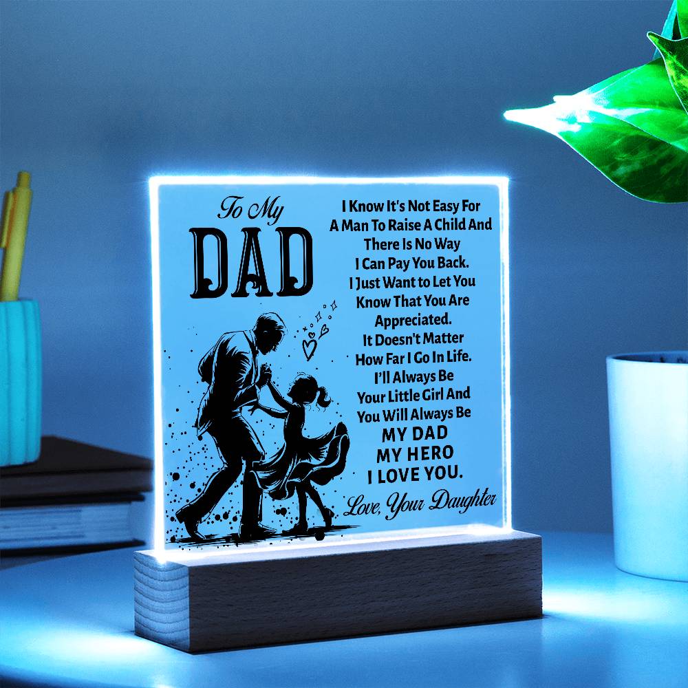 To My Dad Personalized Acrylic | Gift for Dad | Birthday Gift | Christmas Gift | Men's jewelry | Father's Day