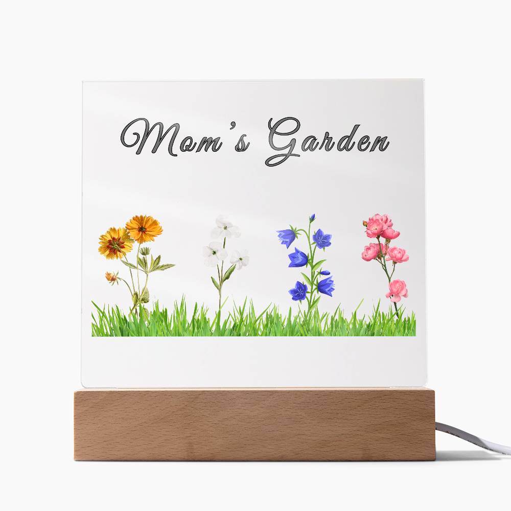 Mom's Garden | Flowers | Acrylic | Birthday Gift | Christmas | Mother's Day