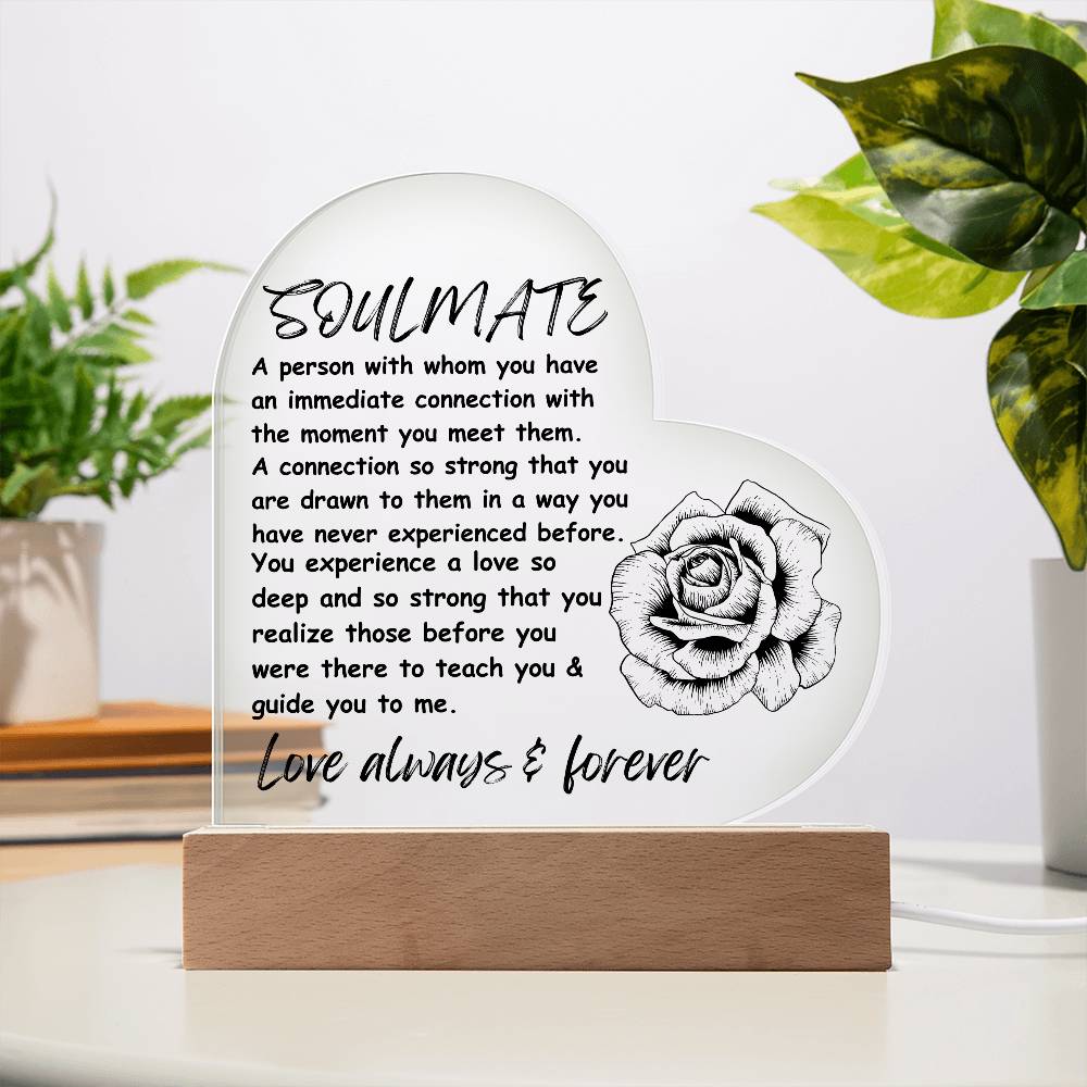 To My Soulmate | Love Message | Personalized Gift | Anniversary gift | Acrylic | Jewelry | Gift for wife | Gift for Girlfriend | Gift for Husband | Christmas Gift