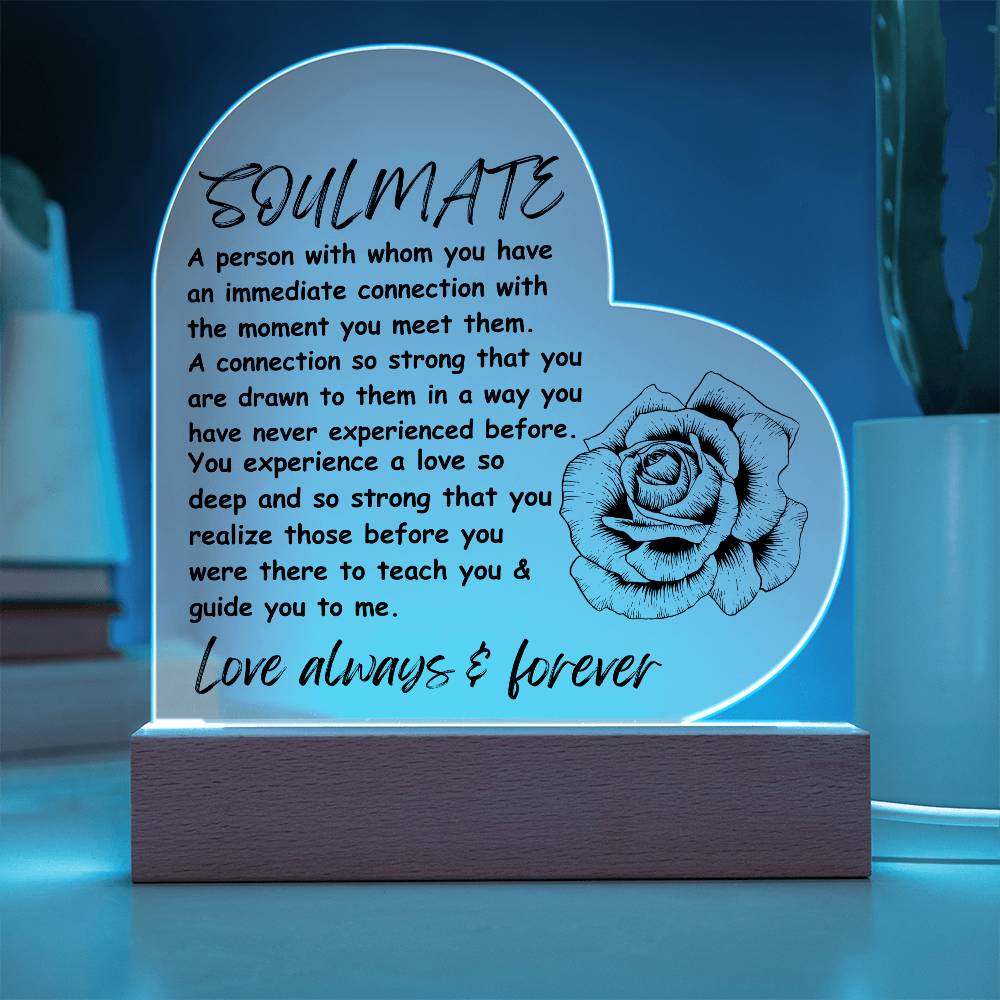 To My Soulmate | Love Message | Personalized Gift | Anniversary gift | Acrylic | Jewelry | Gift for wife | Gift for Girlfriend | Gift for Husband | Christmas Gift