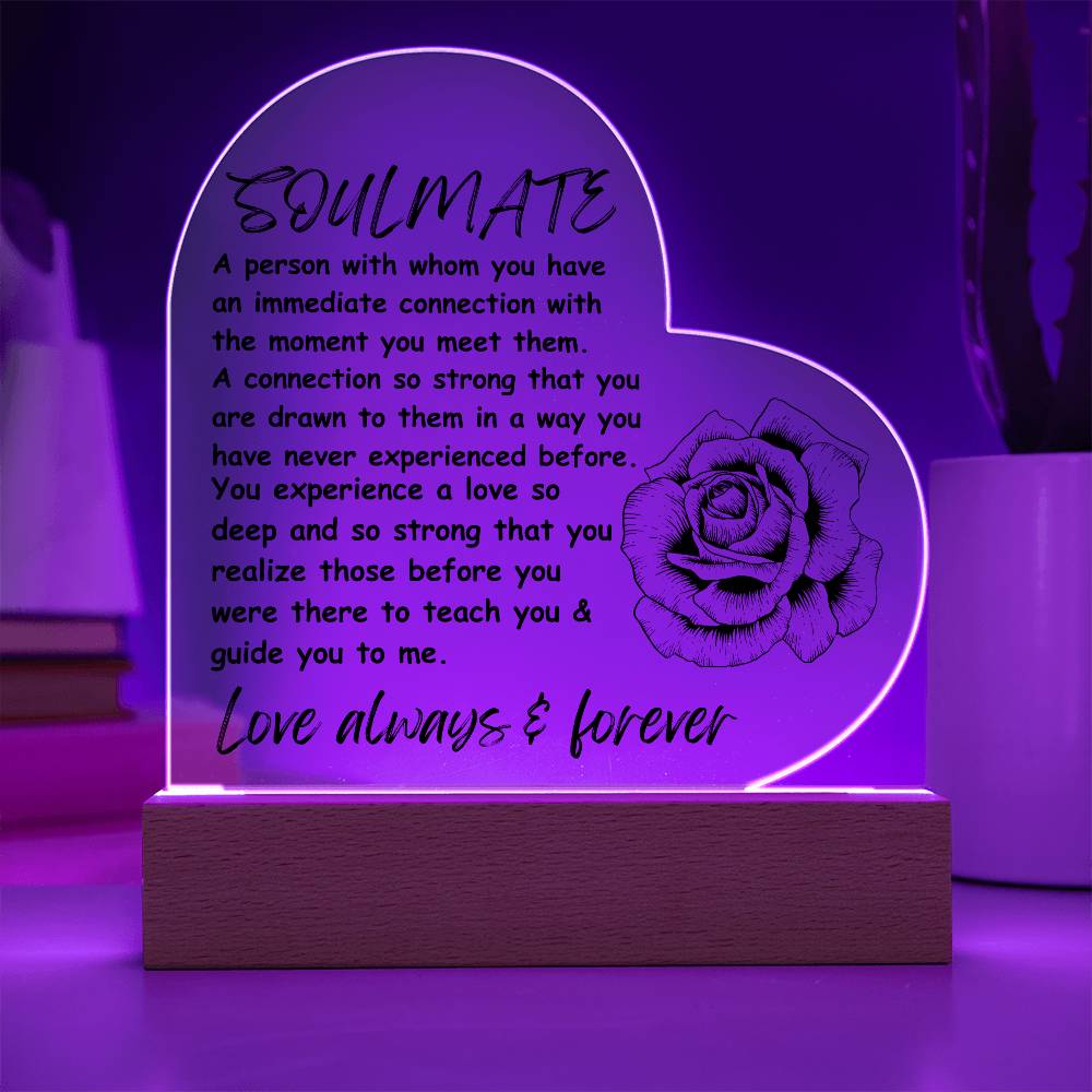 To My Soulmate | Love Message | Personalized Gift | Anniversary gift | Acrylic | Jewelry | Gift for wife | Gift for Girlfriend | Gift for Husband | Christmas Gift