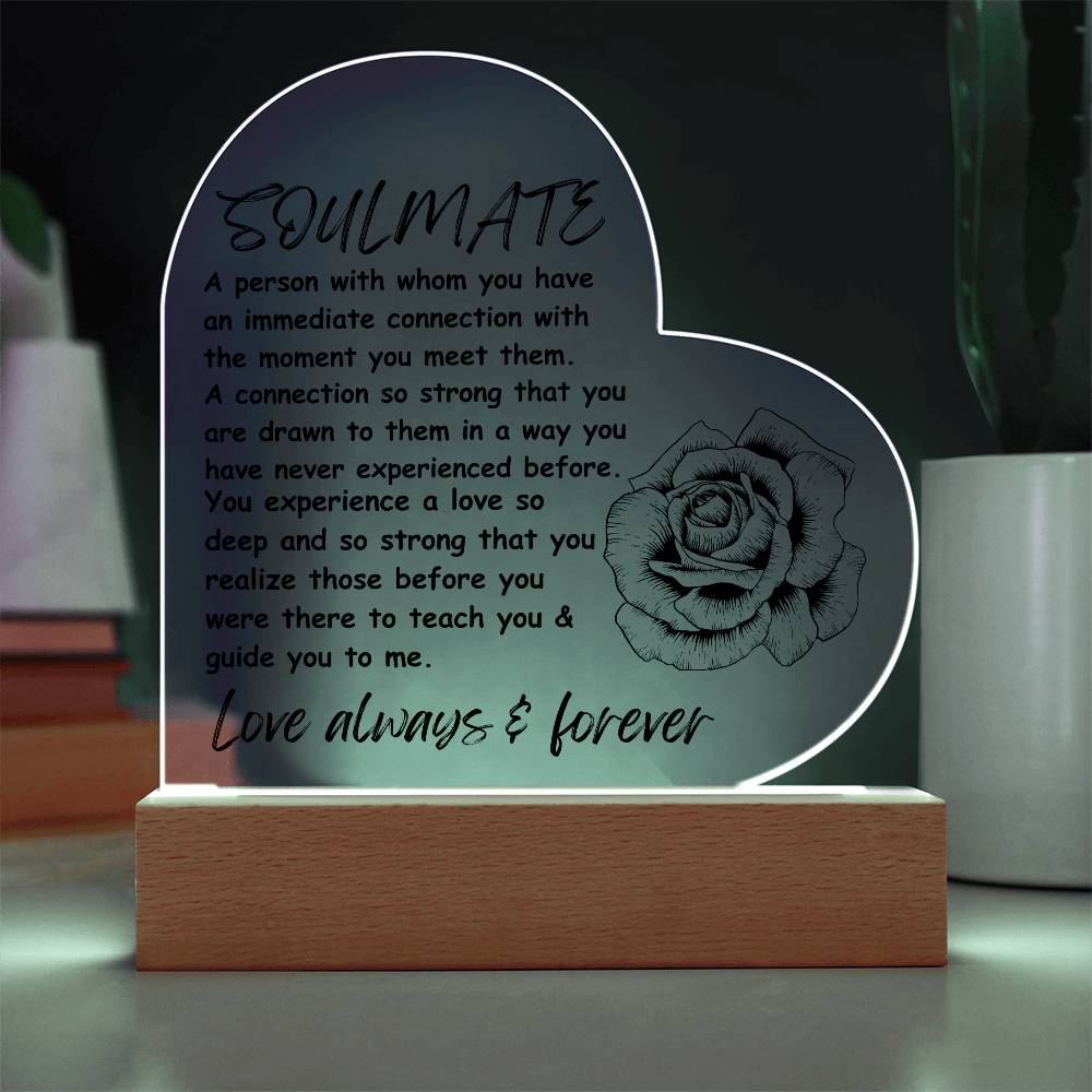 To My Soulmate | Love Message | Personalized Gift | Anniversary gift | Acrylic | Jewelry | Gift for wife | Gift for Girlfriend | Gift for Husband | Christmas Gift