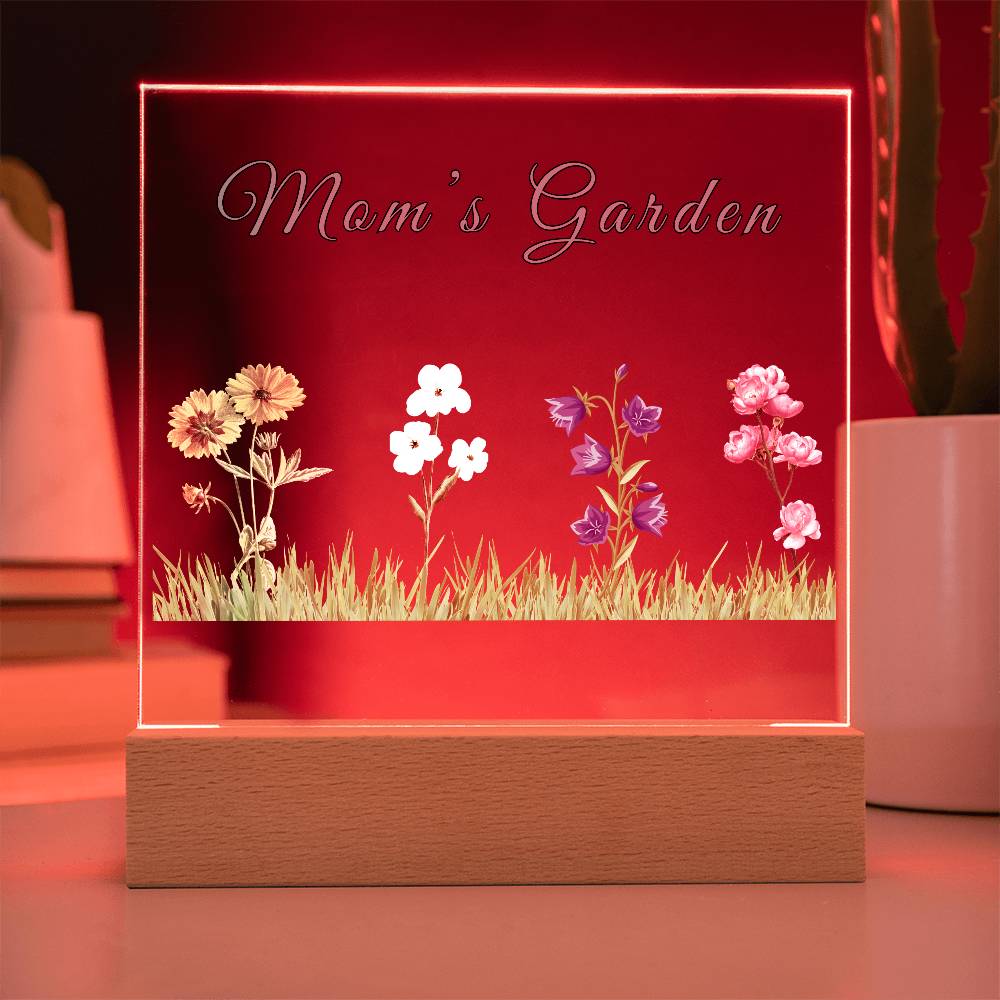 Mom's Garden | Flowers | Acrylic | Birthday Gift | Christmas | Mother's Day